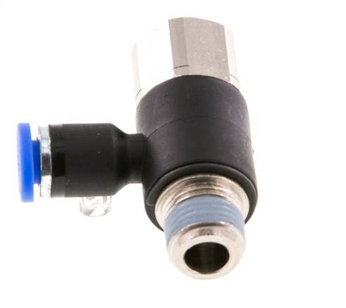 4mm x R1/8'' Elbow Messing/PA 66 Insteekfitting Buitendraad Binnendraad Draaibaar NBR [2 Stuks]
