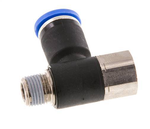 8mm x R1/8'' Elbow Messing/PA 66 Insteekfitting Buitendraad Binnendraad Draaibaar NBR [2 Stuks]