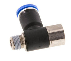 8mm x R1/8'' Elbow Messing/PA 66 Insteekfitting Buitendraad Binnendraad Draaibaar NBR [2 Stuks]