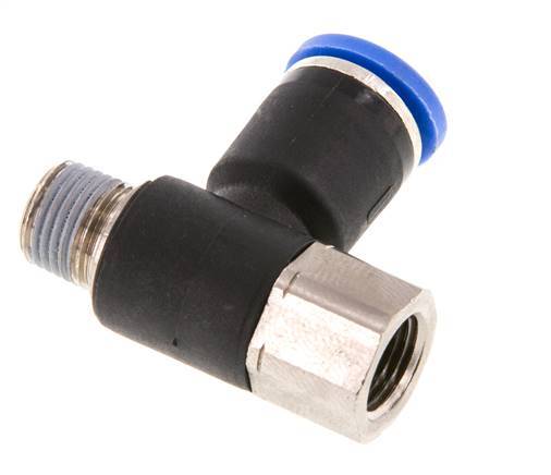 8mm x R1/8'' Elbow Messing/PA 66 Insteekfitting Buitendraad Binnendraad Draaibaar NBR [2 Stuks]