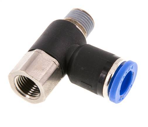8mm x R1/8'' Elbow Messing/PA 66 Insteekfitting Buitendraad Binnendraad Draaibaar NBR [2 Stuks]
