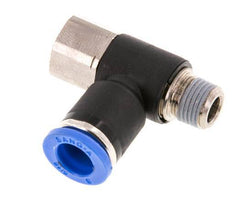 8mm x R1/8'' Elbow Messing/PA 66 Insteekfitting Buitendraad Binnendraad Draaibaar NBR [2 Stuks]