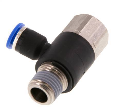 6mm x R1/4'' Elbow Messing/PA 66 Insteekfitting Buitendraad Binnendraad Draaibaar NBR [2 Stuks]