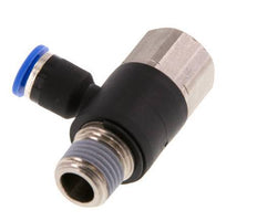 6mm x R1/4'' Elbow Messing/PA 66 Insteekfitting Buitendraad Binnendraad Draaibaar NBR [2 Stuks]
