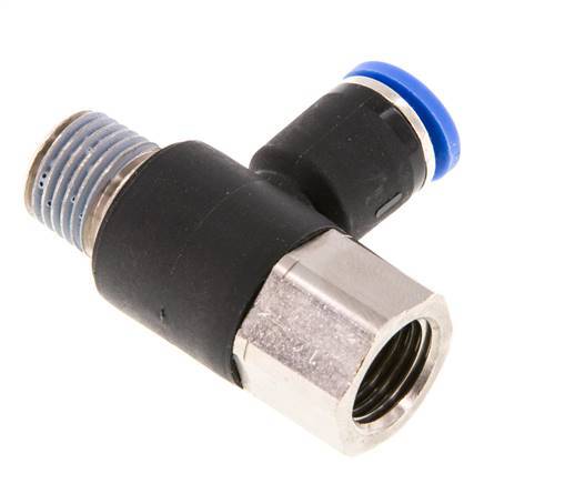 8mm x R1/4'' Elbow Messing/PA 66 Insteekfitting Buitendraad Binnendraad Draaibaar NBR [2 Stuks]