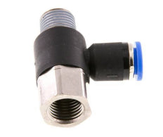 8mm x R1/4'' Elbow Messing/PA 66 Insteekfitting Buitendraad Binnendraad Draaibaar NBR [2 Stuks]