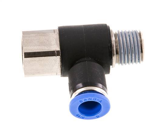8mm x R1/4'' Elbow Messing/PA 66 Insteekfitting Buitendraad Binnendraad Draaibaar NBR [2 Stuks]