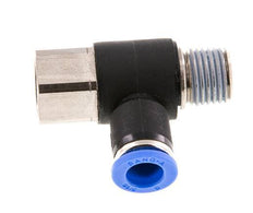 8mm x R1/4'' Elbow Messing/PA 66 Insteekfitting Buitendraad Binnendraad Draaibaar NBR [2 Stuks]