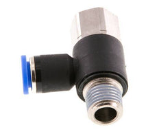 8mm x R1/4'' Elbow Messing/PA 66 Insteekfitting Buitendraad Binnendraad Draaibaar NBR [2 Stuks]