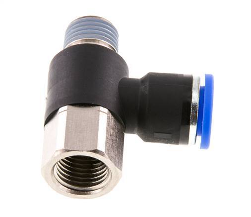 10mm x R1/4'' Elbow Messing/PA 66 Insteekfitting Buitendraad Binnendraad Draaibaar NBR
