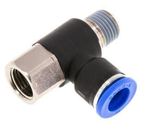 10mm x R1/4'' Elbow Messing/PA 66 Insteekfitting Buitendraad Binnendraad Draaibaar NBR