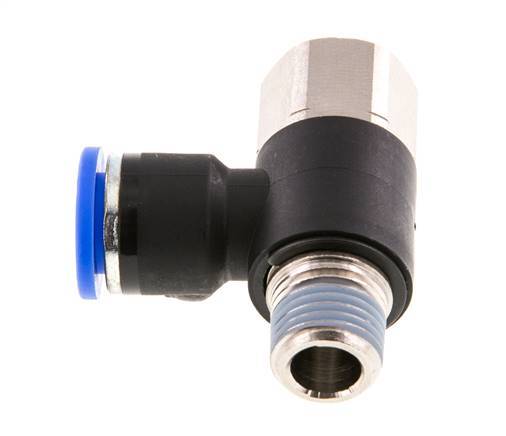 10mm x R1/4'' Elbow Messing/PA 66 Insteekfitting Buitendraad Binnendraad Draaibaar NBR