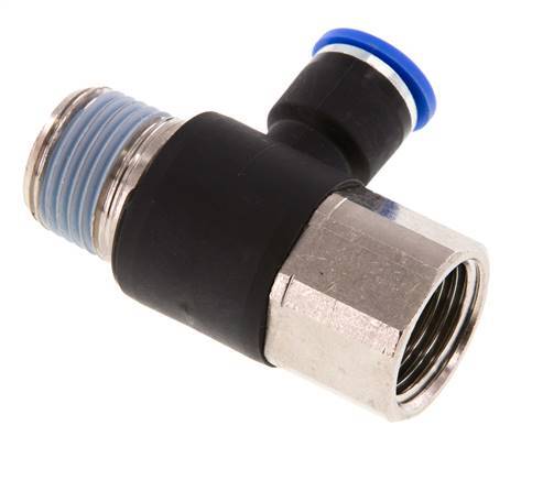 10mm x R1/2'' Elbow Messing/PA 66 Insteekfitting Buitendraad Binnendraad Draaibaar NBR