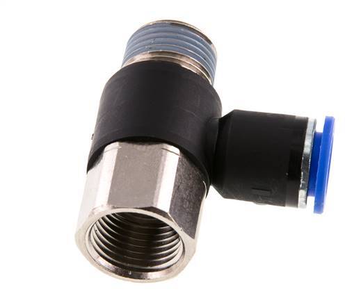 12mm x R1/2'' Elbow Messing/PA 66 Insteekfitting Buitendraad Binnendraad Draaibaar NBR