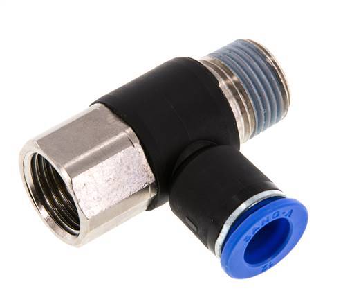12mm x R1/2'' Elbow Messing/PA 66 Insteekfitting Buitendraad Binnendraad Draaibaar NBR