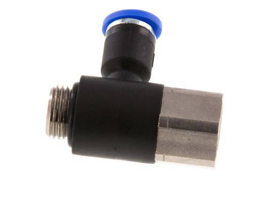 4mm x G1/8'' Elbow Push-in Fitting with Male-Female Threads Brass/PA 66 NBR [2 Pieces]