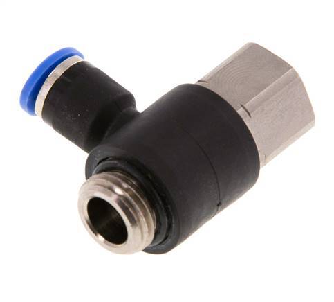 6mm x G1/4'' Elbow Messing/PA 66 Insteekfitting Buitendraad Binnendraad NBR [2 Stuks]