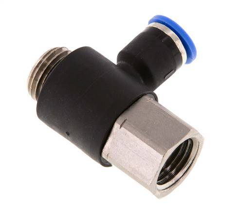 6mm x G1/4'' Elbow Messing/PA 66 Insteekfitting Buitendraad Binnendraad NBR [2 Stuks]