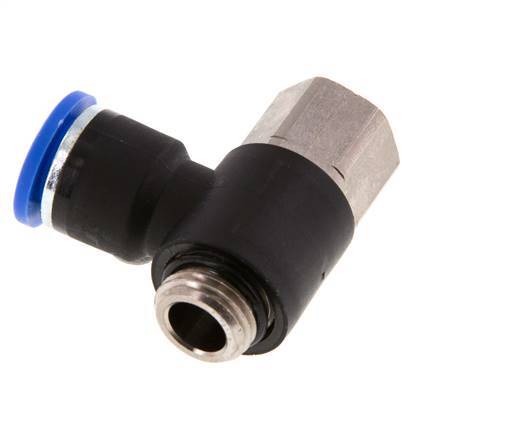 10mm x G1/4'' Elbow Push-in Fitting with Male-Female Threads Brass/PA 66 NBR [2 Pieces]
