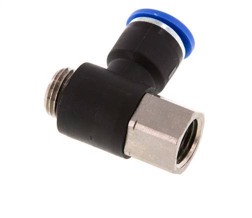 10mm x G1/4'' Elbow Push-in Fitting with Male-Female Threads Brass/PA 66 NBR [2 Pieces]