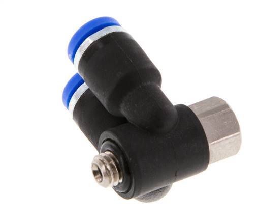 4mm x M 5 Double 90deg Elbow Messing/PA 66 Insteekfitting Buitendraad Binnendraad Draaibaar NBR [2 Stuks]