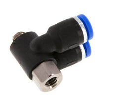 4mm x M 5 Double 90deg Elbow Messing/PA 66 Insteekfitting Buitendraad Binnendraad Draaibaar NBR [2 Stuks]