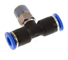 6mm x R1/8'' inline T-stuk Messing/PA 66 Insteekfitting Buitendraad Draaibaar NBR [2 Stuks]