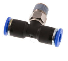 6mm x R1/8'' inline T-stuk Messing/PA 66 Insteekfitting Buitendraad Draaibaar NBR [2 Stuks]