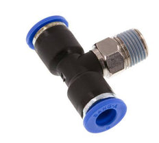 6mm x R1/8'' inline T-stuk Messing/PA 66 Insteekfitting Buitendraad Draaibaar NBR [2 Stuks]