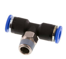 6mm x R1/8'' inline T-stuk Messing/PA 66 Insteekfitting Buitendraad Draaibaar NBR [2 Stuks]