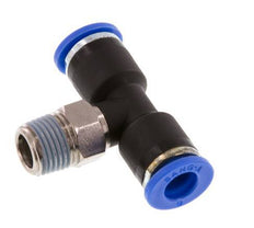 6mm x R1/8'' inline T-stuk Messing/PA 66 Insteekfitting Buitendraad Draaibaar NBR [2 Stuks]