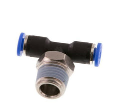 4mm x R1/4'' inline T-stuk Messing/PA 66 Insteekfitting Buitendraad Draaibaar NBR [2 Stuks]