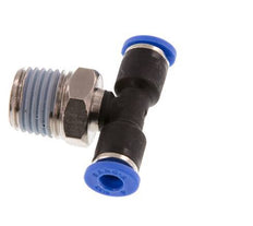 4mm x R1/4'' inline T-stuk Messing/PA 66 Insteekfitting Buitendraad Draaibaar NBR [2 Stuks]