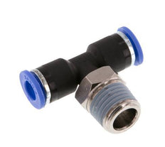 6mm x R1/4'' inline T-stuk Messing/PA 66 Insteekfitting Buitendraad Draaibaar NBR [2 Stuks]
