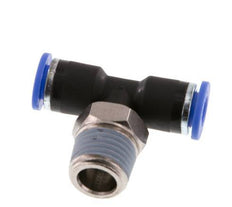 6mm x R1/4'' inline T-stuk Messing/PA 66 Insteekfitting Buitendraad Draaibaar NBR [2 Stuks]