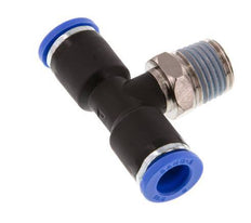 8mm x R1/4'' inline T-stuk Messing/PA 66 Insteekfitting Buitendraad Draaibaar NBR [2 Stuks]