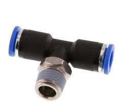 8mm x R1/4'' inline T-stuk Messing/PA 66 Insteekfitting Buitendraad Draaibaar NBR [2 Stuks]