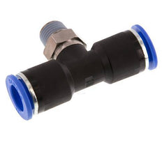 12mm x R1/4'' inline T-stuk Messing/PA 66 Insteekfitting Buitendraad Draaibaar NBR