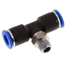 12mm x R1/4'' inline T-stuk Messing/PA 66 Insteekfitting Buitendraad Draaibaar NBR