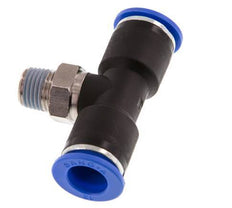 12mm x R1/4'' inline T-stuk Messing/PA 66 Insteekfitting Buitendraad Draaibaar NBR