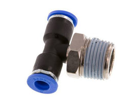 6mm x R3/8'' Inline Tee Push-in Fitting with Male Threads Brass/PA 66 NBR Rotatable [2 Pieces]