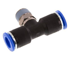 12mm x R3/8'' inline T-stuk Messing/PA 66 Insteekfitting Buitendraad Draaibaar NBR
