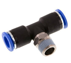 12mm x R3/8'' inline T-stuk Messing/PA 66 Insteekfitting Buitendraad Draaibaar NBR