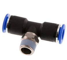 12mm x R3/8'' inline T-stuk Messing/PA 66 Insteekfitting Buitendraad Draaibaar NBR