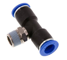 12mm x R3/8'' inline T-stuk Messing/PA 66 Insteekfitting Buitendraad Draaibaar NBR