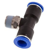 12mm x R3/8'' inline T-stuk Messing/PA 66 Insteekfitting Buitendraad Draaibaar NBR