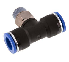 14mm x R3/8'' inline T-stuk Messing/PA 66 Insteekfitting Buitendraad Draaibaar NBR