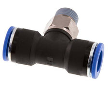 14mm x R3/8'' inline T-stuk Messing/PA 66 Insteekfitting Buitendraad Draaibaar NBR