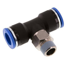 14mm x R3/8'' inline T-stuk Messing/PA 66 Insteekfitting Buitendraad Draaibaar NBR
