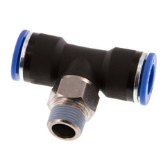 14mm x R3/8'' inline T-stuk Messing/PA 66 Insteekfitting Buitendraad Draaibaar NBR